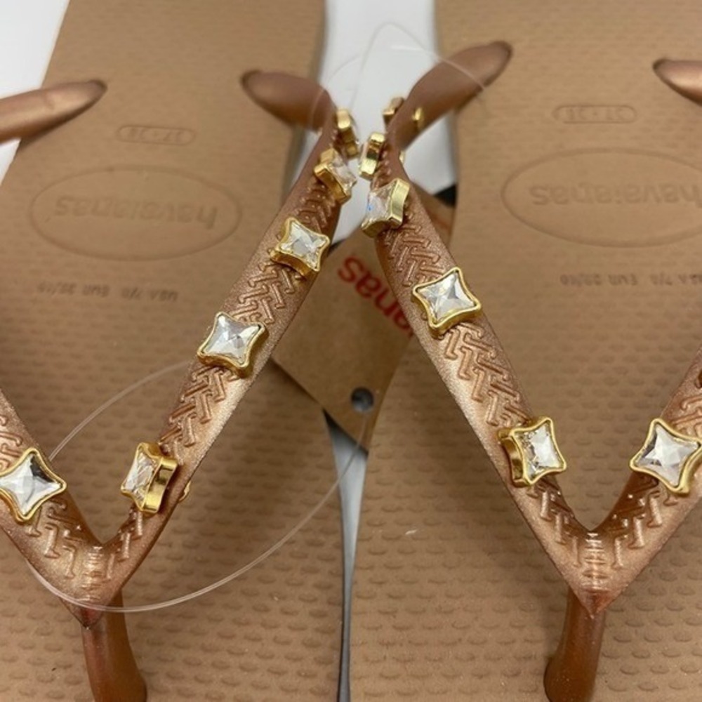 SLLX0050 | W's 7/8 | Swarovski x Havaianas Gilded Starlight flip flops sandals - Picture 6 of 7